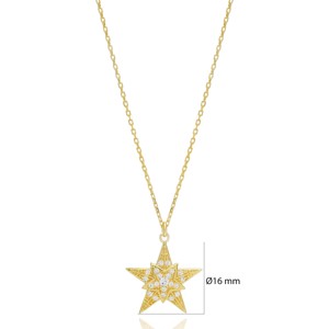 จี้สร้อยคอรูปดาวดีไซน์หรูหรา งานแฮนด์เมดจากตุรกี เครื่องประดับเงินแท้ 925 - Product Image 3