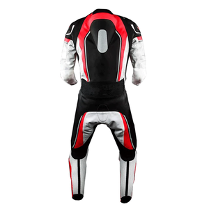 Combinaison en cuir de vachette véritable pour hommes, coupe-vent, grande taille, 1 pièce, protection respirante, armure imprimée - Product Image 6