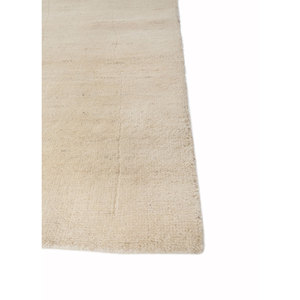 Tapis en laine noué à la main Zuri Ivory AKWL-1143(FR) – Tissage plat, couleur unie, pour salon, couloir, rectangulaire, viscose - Product Image 4