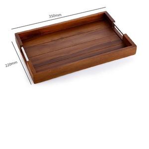 Plateau de service de mariage moderne personnalisé en bois indien durable fait à la main pour le thé, le café, les collations, lave-vaisselle, micro-ondes - Product Image 6