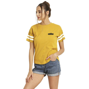 Camiseta de talla grande a la moda para mujer, venta al por mayor, diseño personalizado con decoración de botones y patrón geométrico teñido liso - Product Image 4