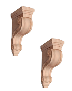 Corbeau d'îlot de cuisine en bois massif Supports décoratifs en bois personnalisés pour meubles de cuisine et armoires Corbeau en bois massif - Product Image 1