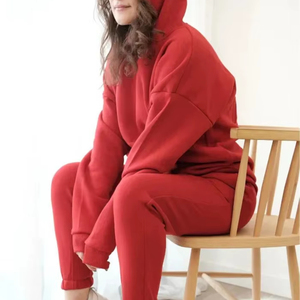 Ensembles de vêtements pour femmes en gros 2 pièces Terry pantalons de survêtement à capuche et sweat à capuche zippé printemps 2025 costumes de jogging à la mode - Product Image 5