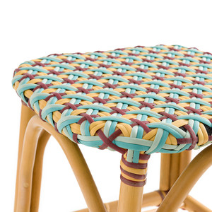 Taburete de mesa auxiliar de mimbre hecho a mano para el hogar, versión trenzada de color bohemio de alta calidad - Product Image 3