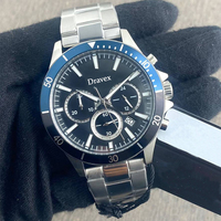 Jam Tangan Pria Kualitas Tinggi Quartz dengan Jarum Bercahaya, Dial Multifungsi, Mewah, Bahan Stainless Steel, Tahan Air