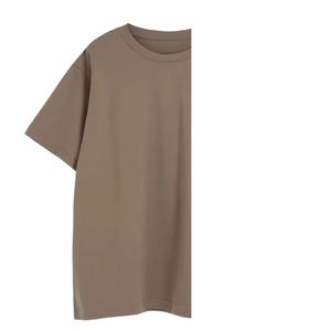 เสื้อยืดคอกลมแขนสั้นผู้ชายไซส์ใหญ่ คุณภาพสูง ปรับแต่งโลโก้ได้ ระบายอากาศดี เป็นมิตรกับสิ่งแวดล้อม สีน้ำตาล 220gsm ผ้าฝ้าย 100% - Product Image 2