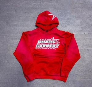 Survêtement pour hommes de haute qualité imprimé Logo Anti-rétrécissement surdimensionné lavage à l'acide sérigraphie pantalons de survêtement évasés et ensembles de sweat à capuche - Product Image 3