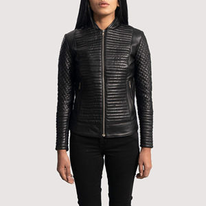 Veste en cuir pour femmes en peau de mouton véritable très demandée Vêtements d'hiver Vestes élégantes avec logo personnalisé Veste en cuir pour femmes - Product Image 1