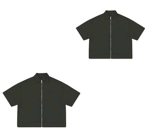 Sweat-shirt décontracté vintage pour homme, respirant, à col zippé, surdimensionné, à manches courtes pour chemise - Product Image 6