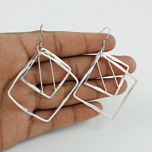 Pendientes colgantes de diseño único de Plata de Ley 925 de alta calidad al por mayor para mujeres y niñas, joyería hecha a mano, proveedores a granel - Product Image 2