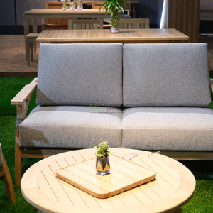 Mobilier de chaise de jardin pour une utilisation intérieure ou extérieure pour 2 places, design minimaliste en bois massif durable et résistant aux intempéries - Product Image 6