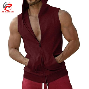Sudadera sin Mangas con Capucha y Cremallera Completa para Hombre, Estilo Deportivo, Personalizable, para Gimnasio y Entrenamiento - Product Image 1