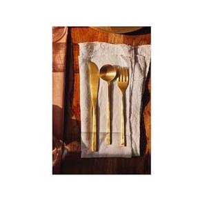 Meilleure vente couteau fourchette cuillère en acier inoxydable plaqué or cuillère fourchette couteau vaisselle avec long manche rectangulaire - Product Image 1