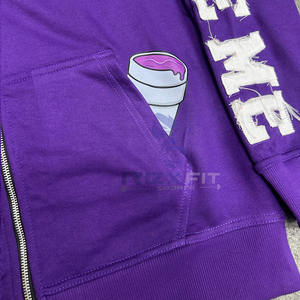 Haut fabricant client le plus demandé fermeture éclair sweat à capuche bouffée imprimé fabriqué en usine pas cher prix sweats à capuche hommes sweats à capuche - Product Image 5