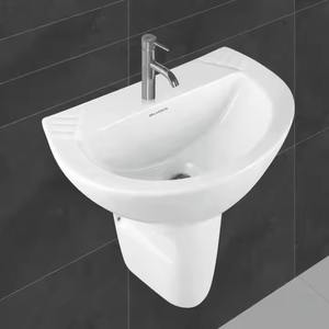 Articles sanitaires de salle de bains en céramique de qualité exportable-Ensemble de lavabo design à demi-pied par Cera, support d'évier Lavabo Pottery Works - Product Image 2