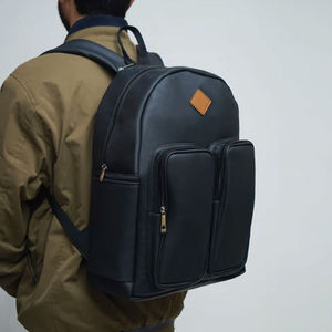 Sac à dos pour ordinateur portable en cuir de haute qualité, prix de gros original, fermeture à glissière, provenance du Pakistan - Product Image 3