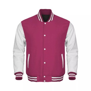 Veste bomber universitaire en molleton respirant à col montant avec logo frontal pour le baseball - Product Image 1