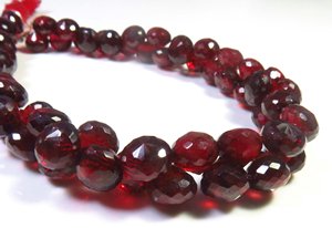 ลูกปัดโกเมนสีแดงสูงธรรมชาติ100% ลูกปัดขนาด9นิ้ว7.5-8มม. briolette mozambique เครื่องประดับอัญมณี200กะรัต - Product Image 2