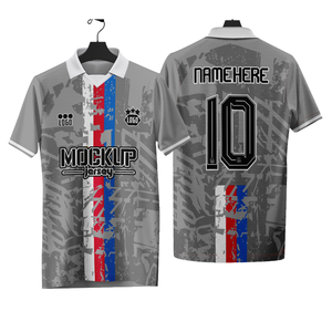 Prix pas cher Cricket Team Shirt manches courtes hommes impression numérique col tricoté Sublimation impression - Product Image 1