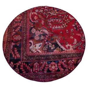 Tapis persan noué à la main en laine et coton naturels 110 x 110 cm Pan312 - Product Image 1