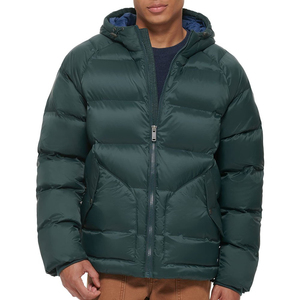 Chaqueta acolchada de invierno de estilo callejero personalizable OEM para hombre, acolchada informal de lona con cuello levantado y cierre de cremallera para hombre - Product Image 4