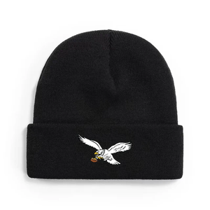 Gorro de punto de calavera cálido de invierno con logotipo personalizado de alta calidad con gorro bordado de puño largo, venta al por mayor de fabricante - Product Image 3