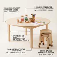 Ensemble de meubles en bois massif pour garderie, fournitures pour salles de classe de maternelle et de préscolaire, utilisation en centre d'apprentissage, environnement préscolaire