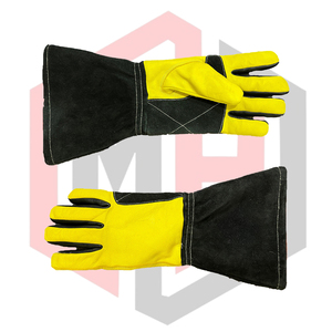 Gants de soudage en cuir, paume renforcée, 11 oz, 14 pouces, personnalisables, TIG MIG Stick, antistatiques, résistants à la déchirure, poignets droits - Product Image 6