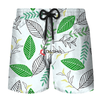 Unisex zwemshorts gebreid streetstyle strandkleding 100% polyester canvas effen kleur digitale print OEM groothandel