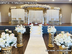 Lujoso indio boda cristal Mandap decoración marfil cristal Jali Pilar boda Mandap magnífico cristal boda Mandap - Product Image 6