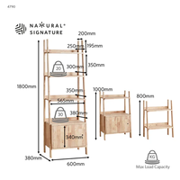 Étagère à plusieurs niveaux, étagère de rangement ouverte, présentoir, moderne, pratique et durable, exporté de Malaisie