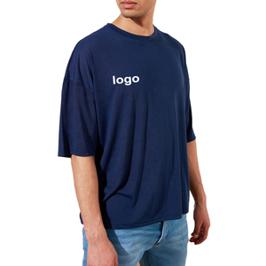 Camisetas holgadas de algodón peinado para hombre y mujer, ropa de calidad Superior con logo personalizado de talla grande, cuello redondo, estilo XXY, 180g - Product Image 1