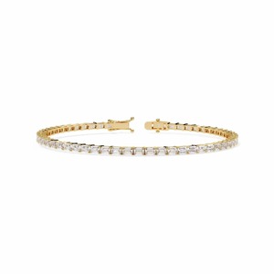 IGI Certified Emerald Cut Lab Grown Diamond Tennis Bracelet in 14K Yellow / White / Rose Gold - Product Image 2