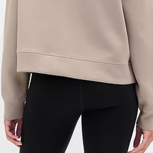 Sweat-shirt pour femme en tissu épais uni avec cordon de serrage et capuche, vêtement décontracté à prix avantageux pour les commandes en gros avec fermeture éclair - Product Image 6