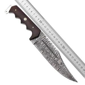 Couteau artisanal en acier Damas, lame de 7 pouces, dureté 55-58 HRC, manche en bois de rose, design ergonomique, pour la chasse, la survie et le camping - Product Image 1