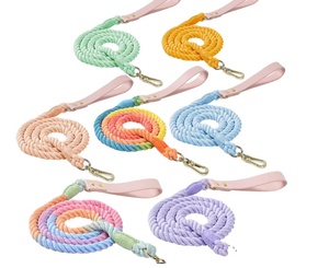 Customize Handmade 5ft Cotton Rope <b>Leash</b> for Dog Natural Dye Rope <b>Leash</b> Colorful Dog <b>Leash</b>. - Product Image 1