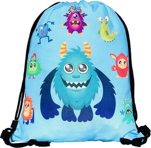 Mochila con cordón para niños, bolsas deportivas de PE para gimnasio para niñas/niños, lona con bolsillos - Product Image 6