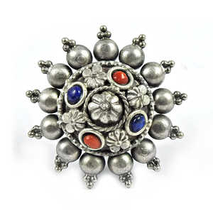 Joyería de Plata de Ley 925 al por Mayor con Coral Natural y Piedra de Lapislázuli, Estilo Bohemio, Engaste de Bisel, Estilo Boho - Product Image 3