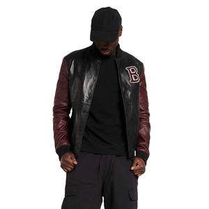 เสื้อแจ็คเก็ตหนังวัวสำหรับผู้ชาย มีฮู้ด สไตล์ไฮสตรีท คอตั้ง โลโก้ด้านหน้า กันน้ำ ระบายอากาศ แห้งเร็ว ปรับแต่งได้ - Product Image 1