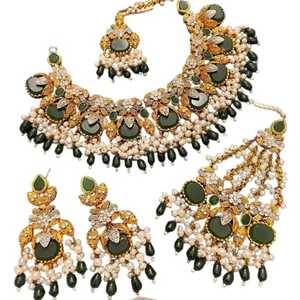 Conjunto de joyería Dubai venta al por mayor diamante artificial moda Bling Iced Out exagerada Boda nupcial conjunto de joyería de lujo AA IMPEX - Product Image 1