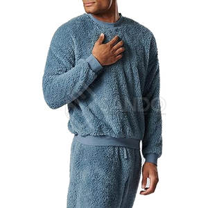 Servicio OEM de alta calidad 100% algodón Sherpa sudadera para hombres Top moda invierno patrón sólido sudadera - Product Image 2