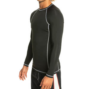 Venta al por mayor personalizada suave cuello redondo de manga larga camisa de compresión de los hombres de secado rápido de Fitness medias de compresión de Fitness - Product Image 3