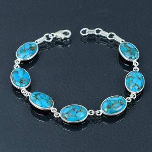 Turquesa rodio Spinner pulsera 925 plata esterlina piedra preciosa ajustable diciembre piedra natal joyería hecha a mano Regalo boda - Product Image 5