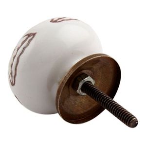 Bulk Ceramic Shabby Chic Knobs Brown Drawer Pulls Floral Closet Knob With Backplate 4.06 cm CK-1359 New Design - Product Image 5