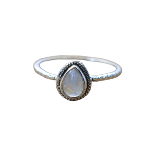 Tendencia 925 plata esterlina piedra lunar piedra preciosa anillo joyería hecha a mano plata estilo bohemio anillo joyería para mujeres regalo para niñas - Product Image 1