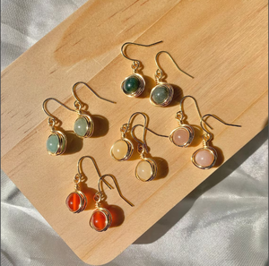 April | Gold Filled Wire Wrapped <b>Dangle</b> <b>Earrings</b> | Handmade Sterling <b>Silver</b> Crystal Jewelry Fringe Tassel <b>Earrings</b> - Gold - Long - Product Image 1