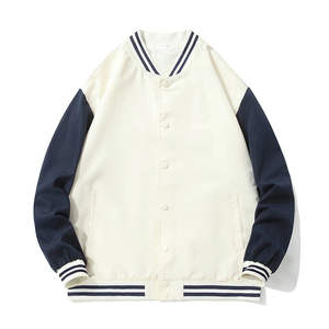รับสั่งทำเสื้อแจ็คเก็ตเบสบอลแบบมีแขนเสื้อออกแบบเอง แจ็คเก็ตวาร์ซิตี้สำหรับผู้ชาย สไตล์วิทยาลัย - Product Image 5