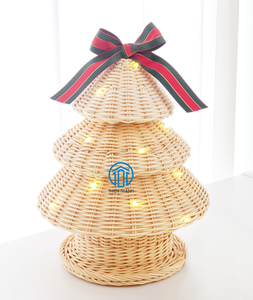 Retro Small <b>Standing</b> Xmas <b>Trees</b> Rattan <b>Christmas</b> <b>Tree</b> Table Decor Rattan Tabletop Decor Centerpiece for <b>Christmas</b> Winter Holiday - Product Image 3