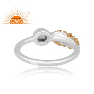 Anillo de plata de ley con piedra preciosa de aguamarina natural, diseño elegante, joyería de diseño personalizado para mujer, regalo para ella. - Product Image 2