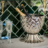 Refroidisseur à vin en forme de pieuvre de luxe, seau à glace en métal argenté, design unique, refroidisseur à champagne pour la maison, bar, fête, décoration et cadeau